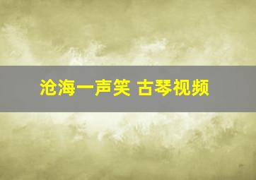 沧海一声笑 古琴视频